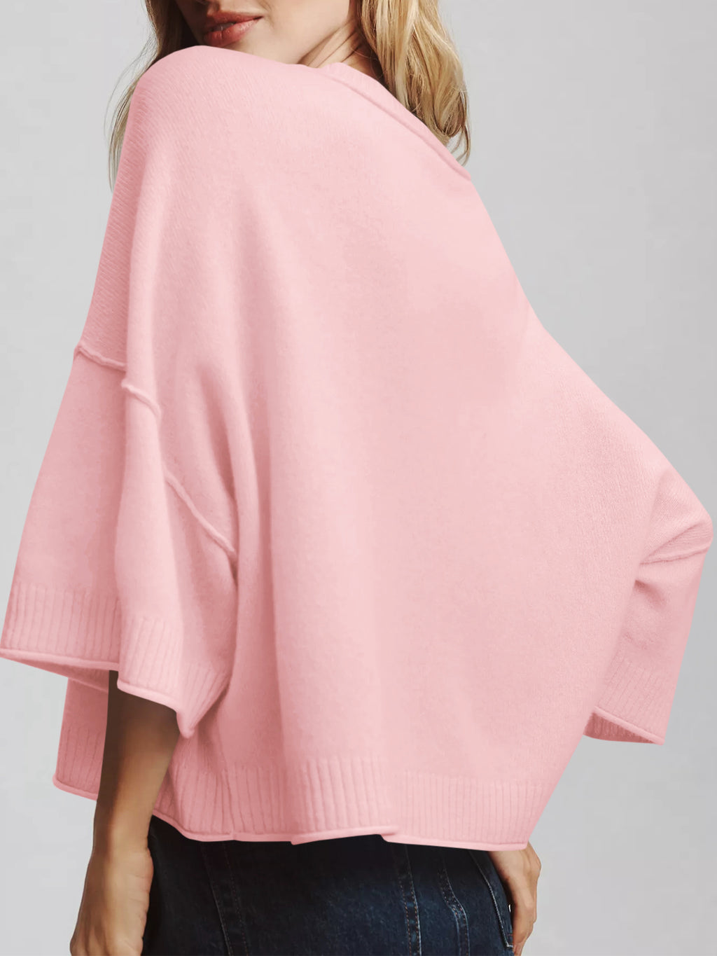 Saodimallsu Womens Oversized Cropped Sweater