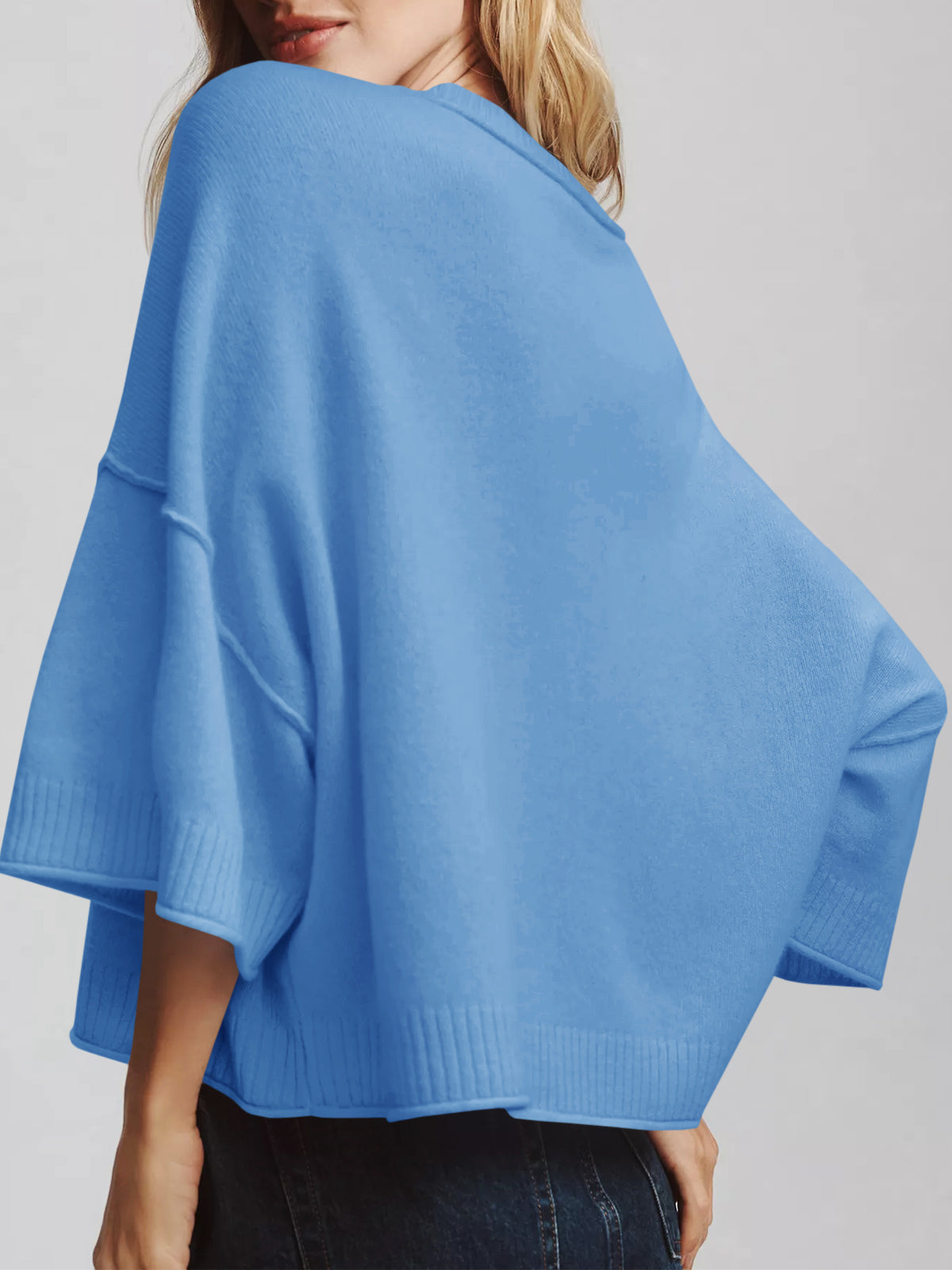 Saodimallsu Womens Oversized Cropped Sweater