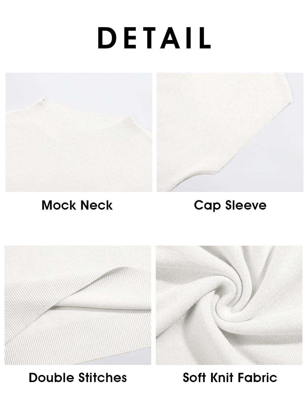 Saodimallsu Womens Mock Neck Short Sleeve Sweater