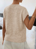 Saodimallsu Womens Short Sleeve Trendy Floral Pullover Sweaters