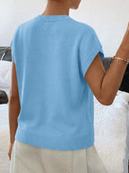 Saodimallsu Womens Short Sleeve Trendy Floral Pullover Sweaters