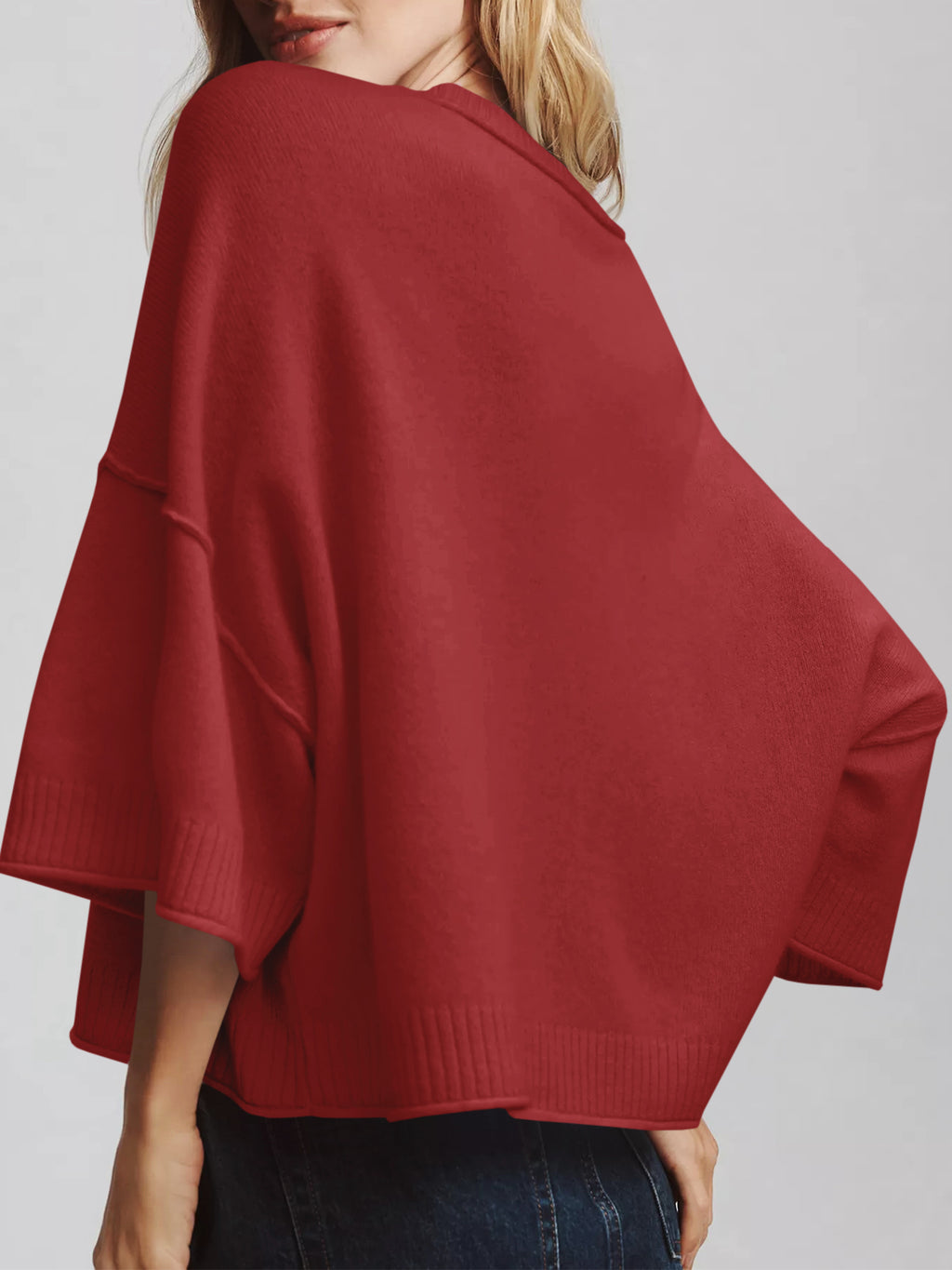 Saodimallsu Womens Oversized Cropped Sweater