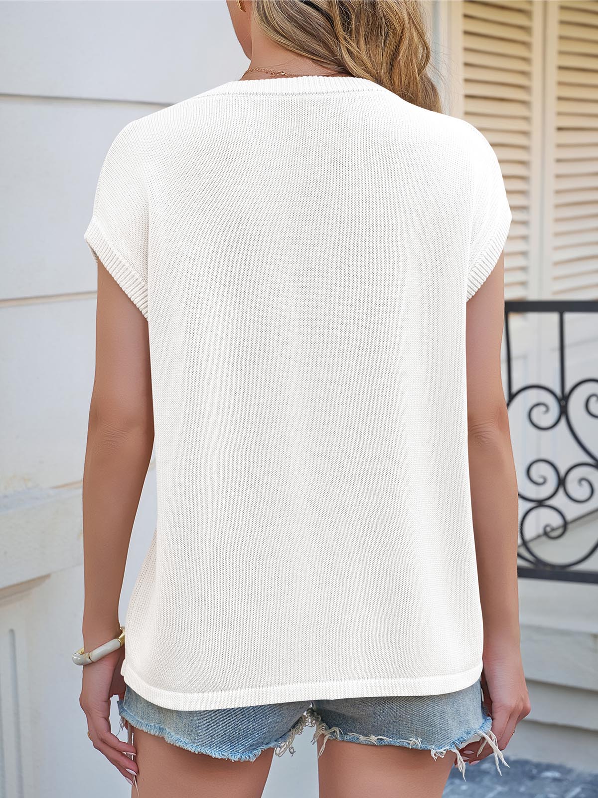 Saodimallsu Womens Crew Neck Cap Sleeve Vest