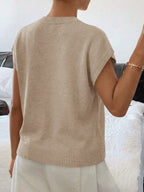 Saodimallsu Womens Short Sleeve Trendy Floral Pullover Sweaters