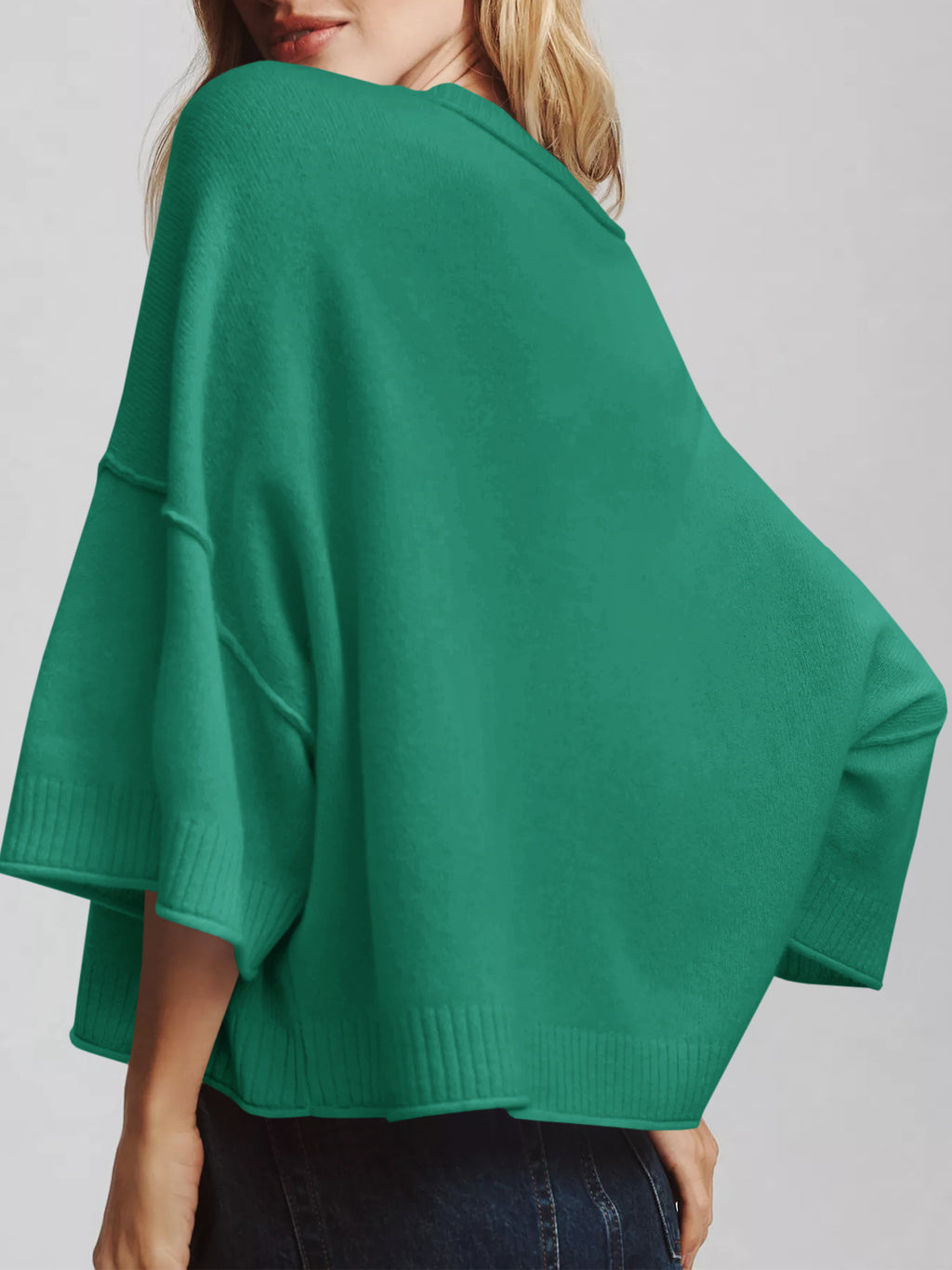 Saodimallsu Womens Oversized Cropped Sweater