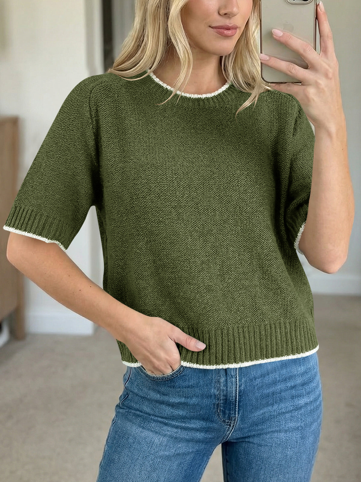Saodimallsu Womens Casual Crew Neck Sweaters