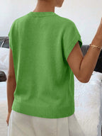 Saodimallsu Womens Short Sleeve Trendy Floral Pullover Sweaters