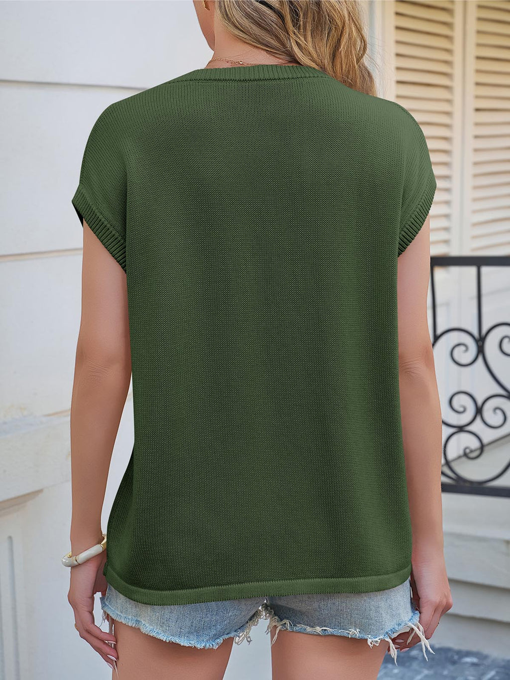 Saodimallsu Womens Crew Neck Cap Sleeve Vest