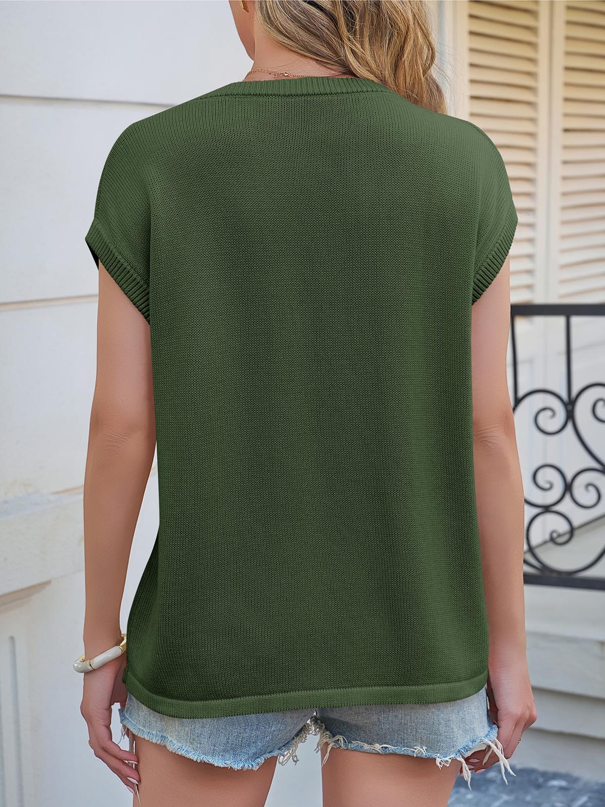 Saodimallsu Womens Crew Neck Cap Sleeve Vest
