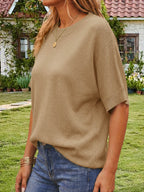 Saodimallsu Womens Oversized Batwing Sleeve Knit Pullover