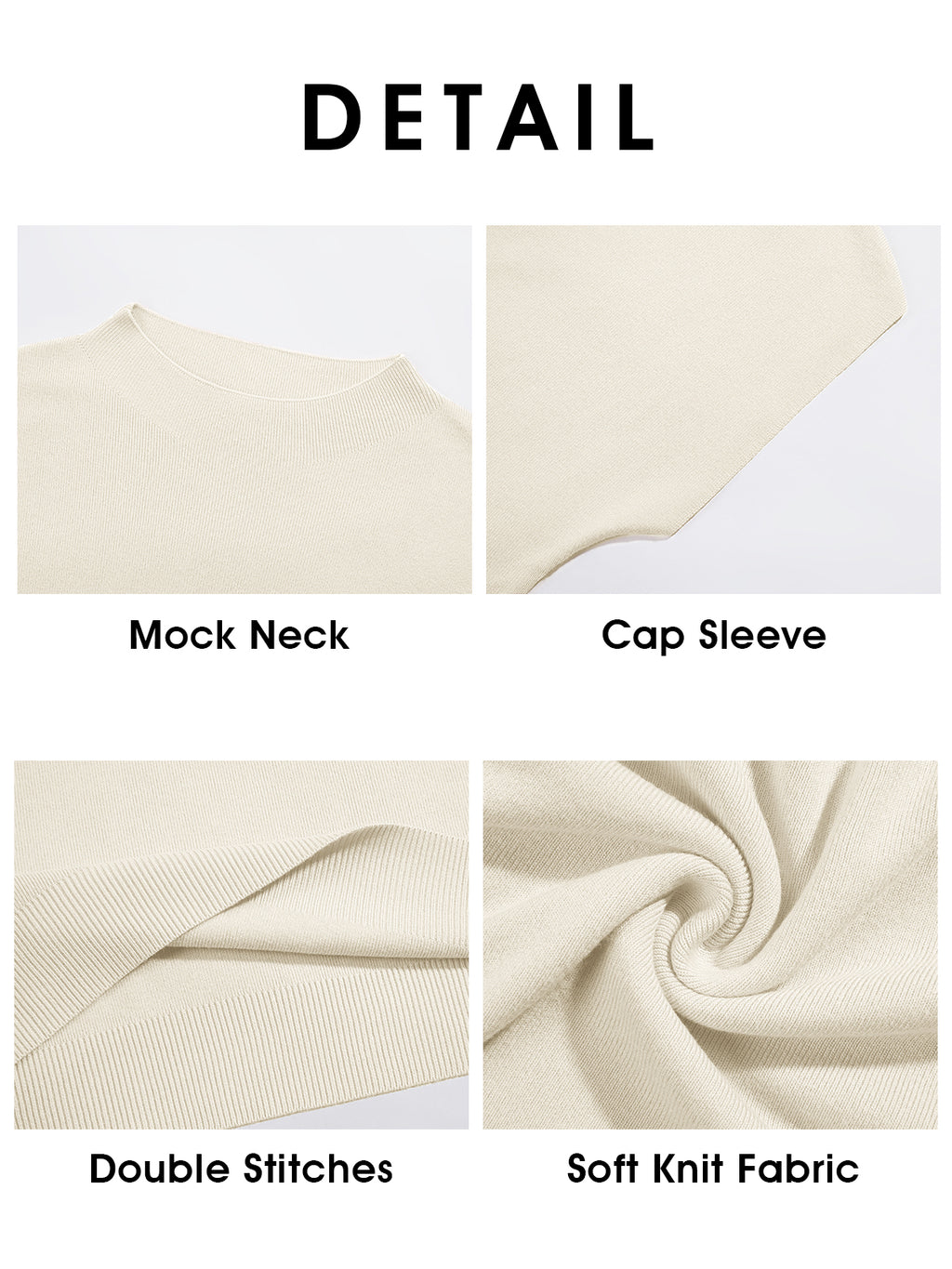 Saodimallsu Womens Mock Neck Short Sleeve Sweater