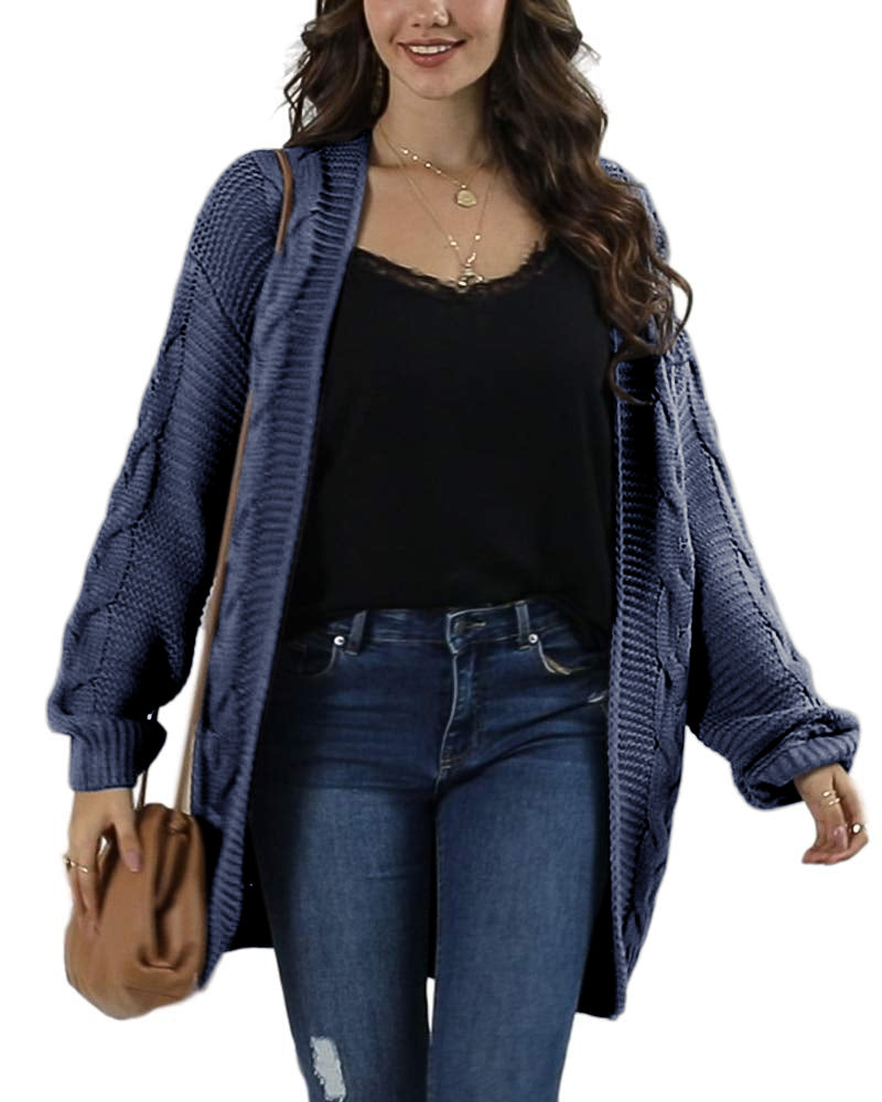 Saodimallsu Women Oversized Chunky Cable Knit Cardigan