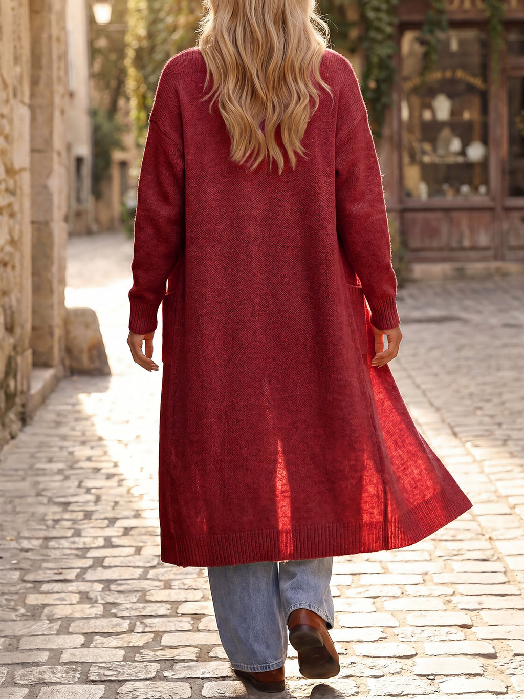 Saodimallsu Women Long Open Front Knit Cardigan Duster