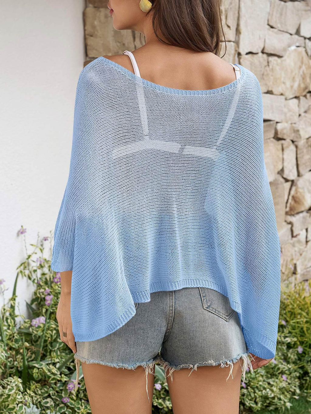 Saodimallsu Womens Batwing Oversized Beach Cover Up