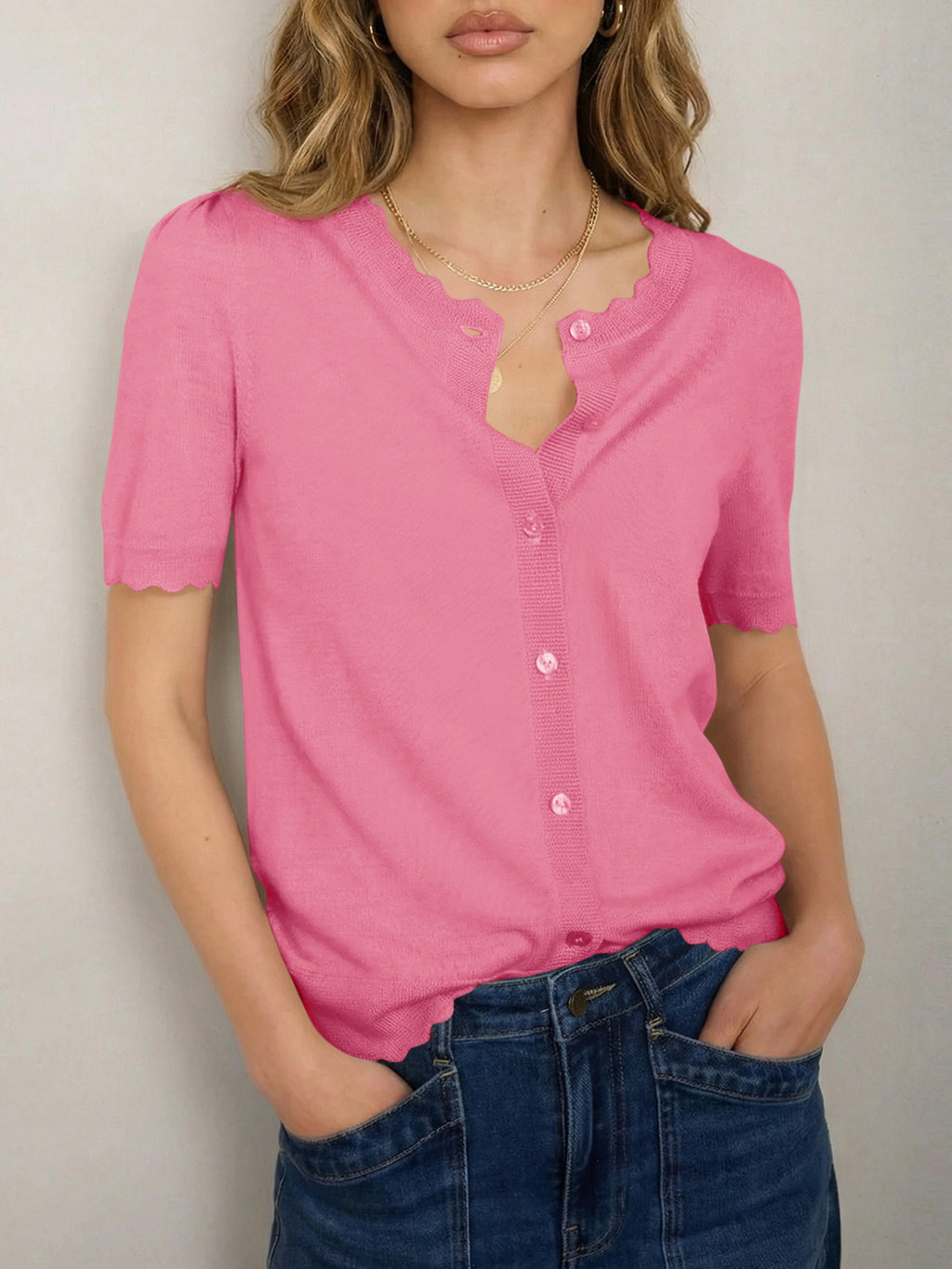 Saodimallsu Womens Puff Short Sleeve Cardigans