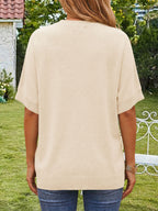 Saodimallsu Womens Oversized Batwing Sleeve Knit Pullover
