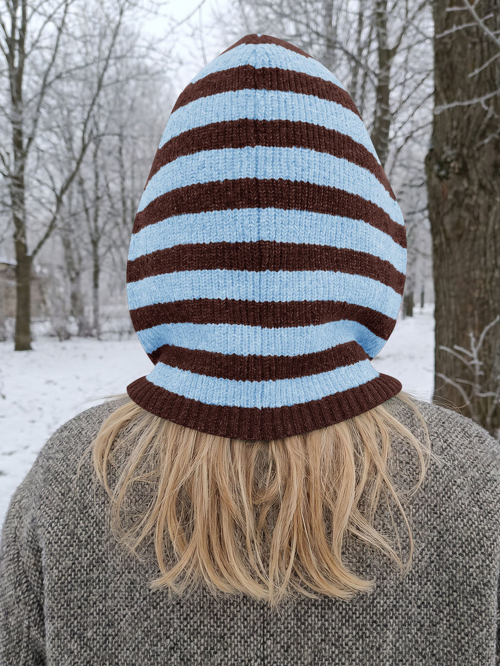 Saodimallsu Women Knit Balaclava Drawstring