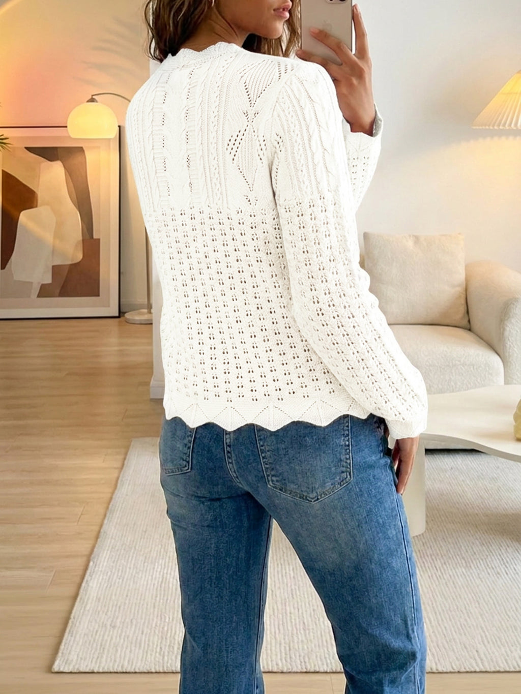 Saodimallsu Womens Crochet Cotton Knit Cardigans