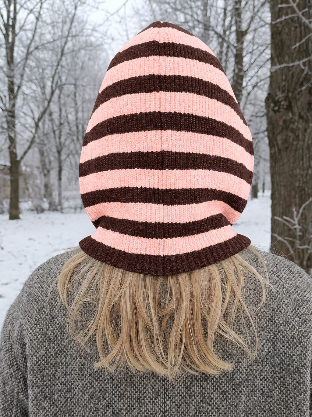 Saodimallsu Women Knit Balaclava Drawstring