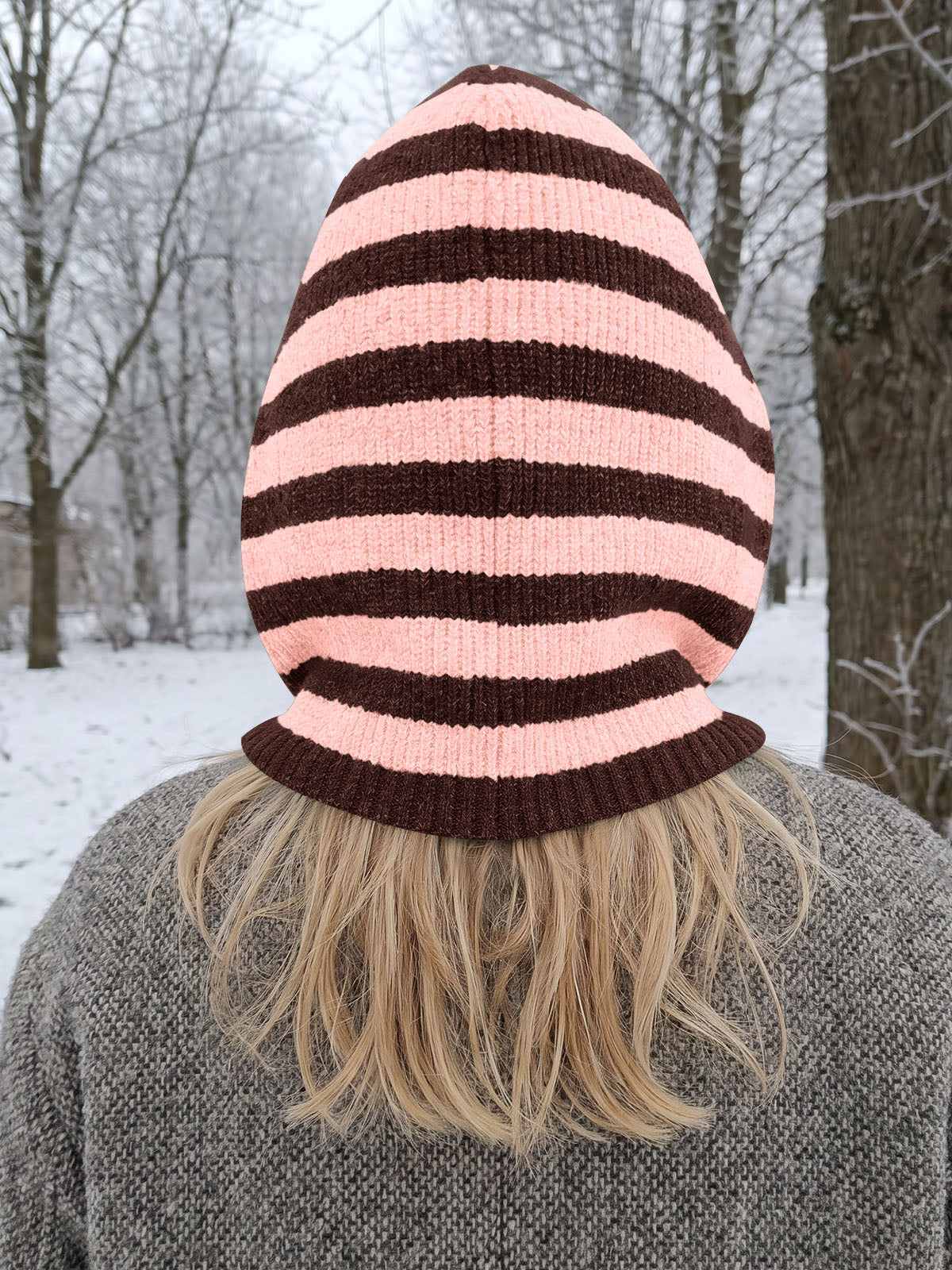 Saodimallsu Women Knit Balaclava Drawstring