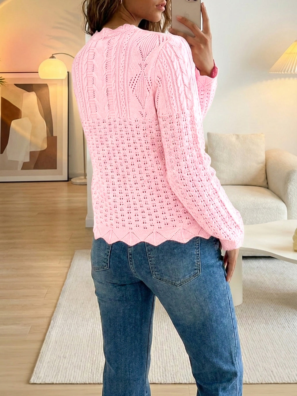 Saodimallsu Womens Crochet Cotton Knit Cardigans