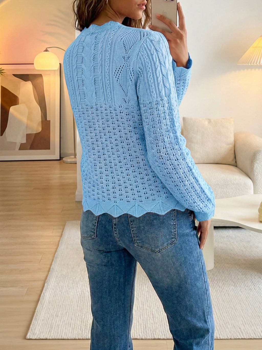 Saodimallsu Womens Crochet Cotton Knit Cardigans