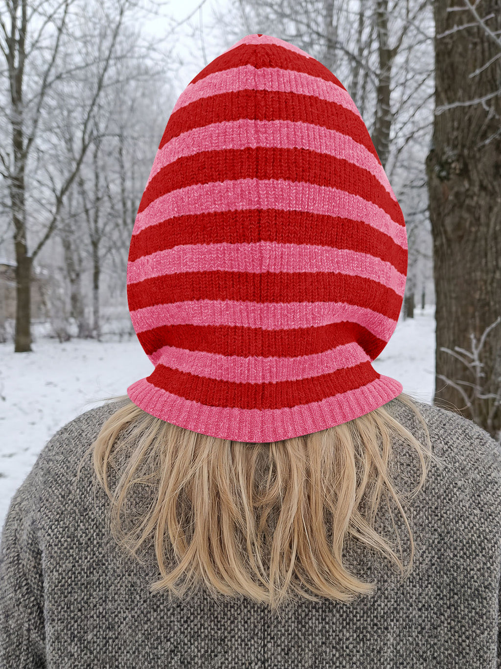 Saodimallsu Women Knit Balaclava Drawstring