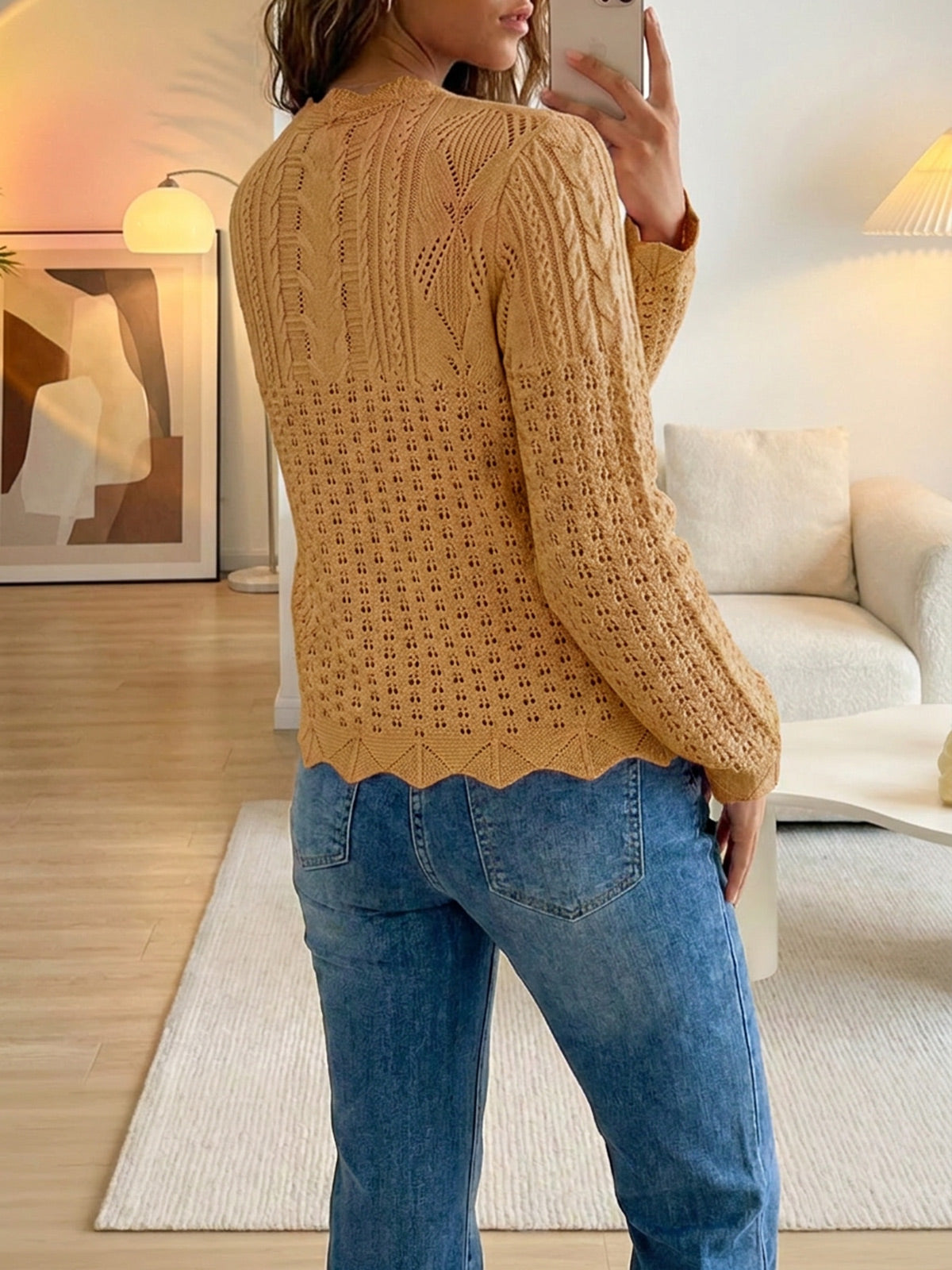 Saodimallsu Womens Crochet Cotton Knit Cardigans
