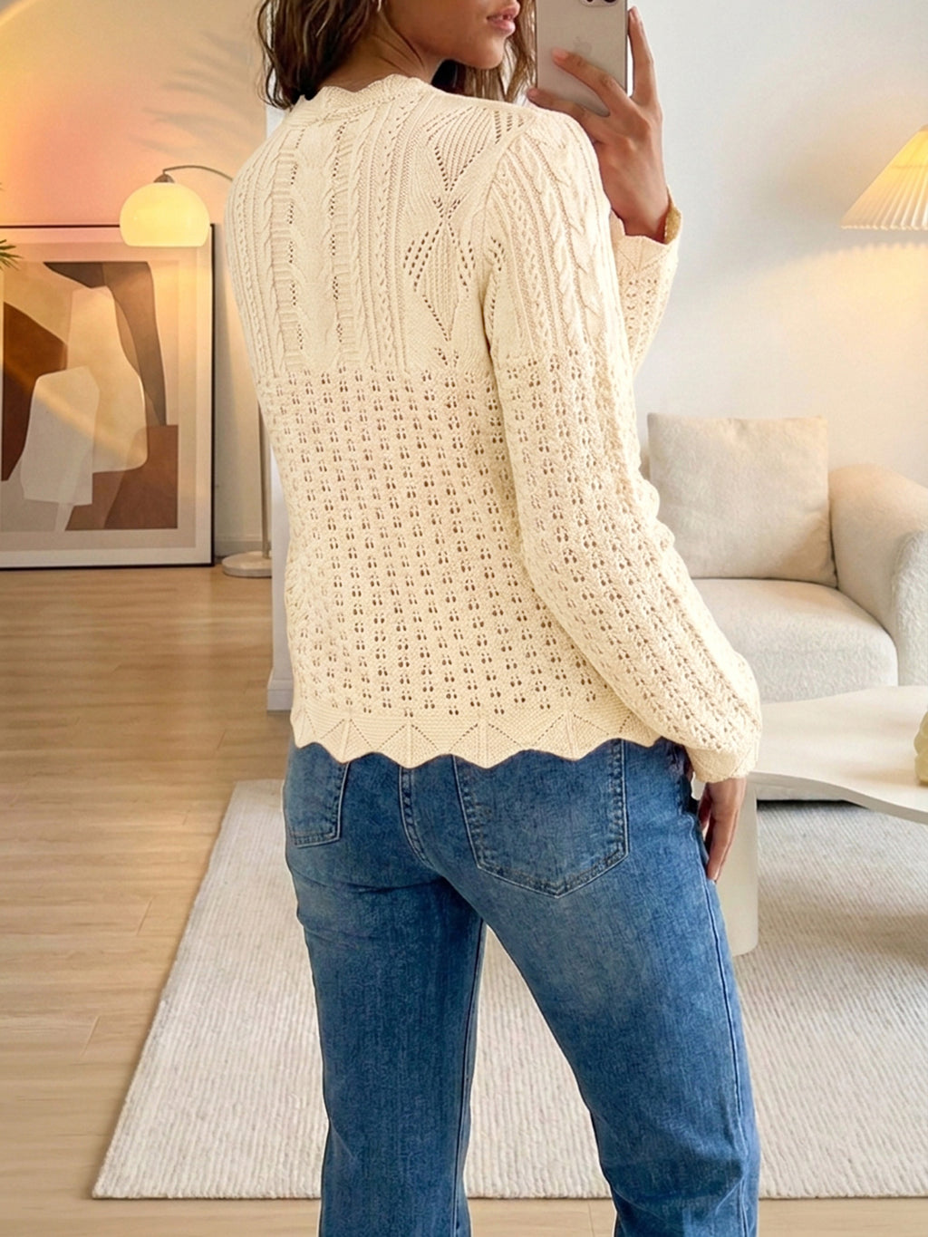 Saodimallsu Womens Crochet Cotton Knit Cardigans