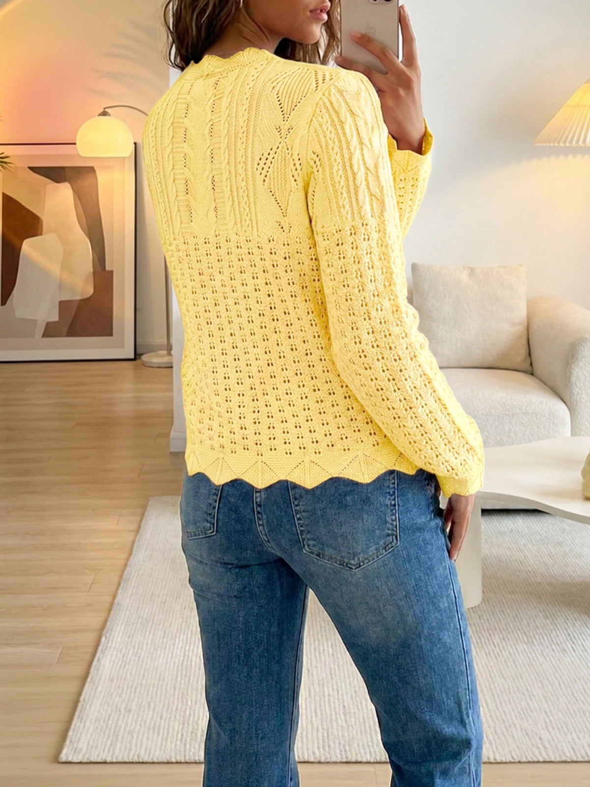 Saodimallsu Womens Crochet Cotton Knit Cardigans