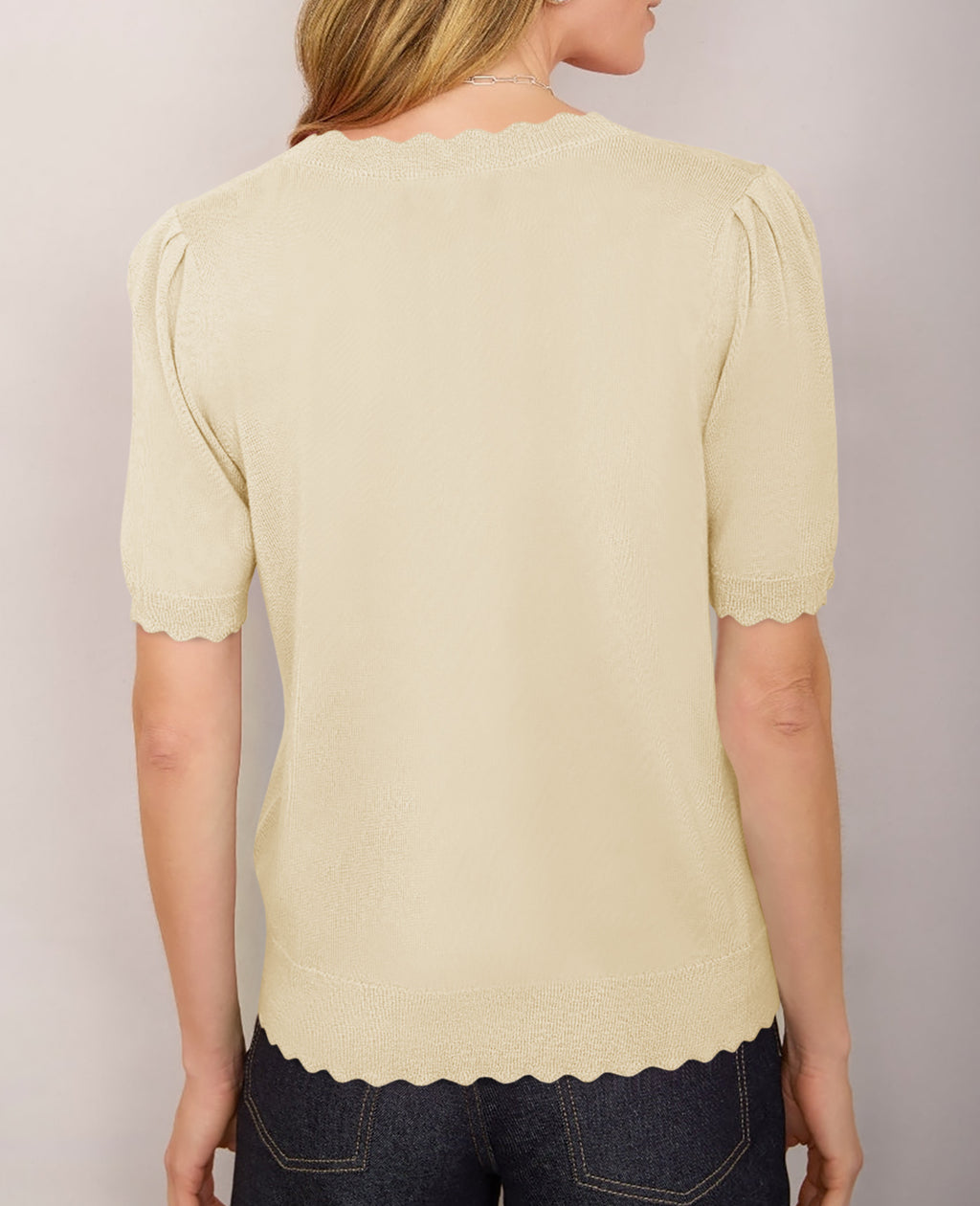 Saodimallsu Womens Puff Short Sleeve Cardigans