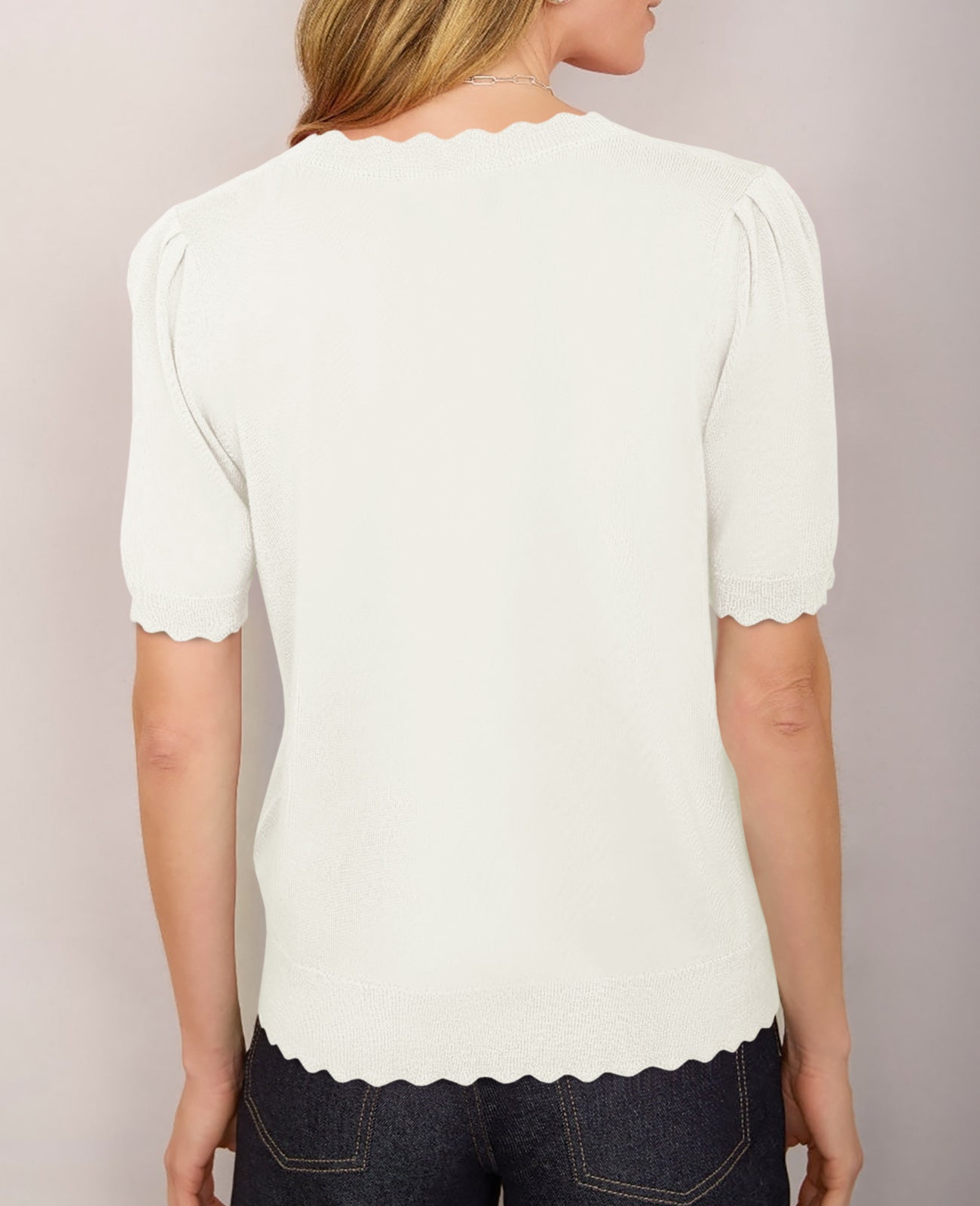 Saodimallsu Womens Puff Short Sleeve Cardigans