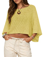 Saodimallsu Womens Batwing Oversized Beach Cover Up
