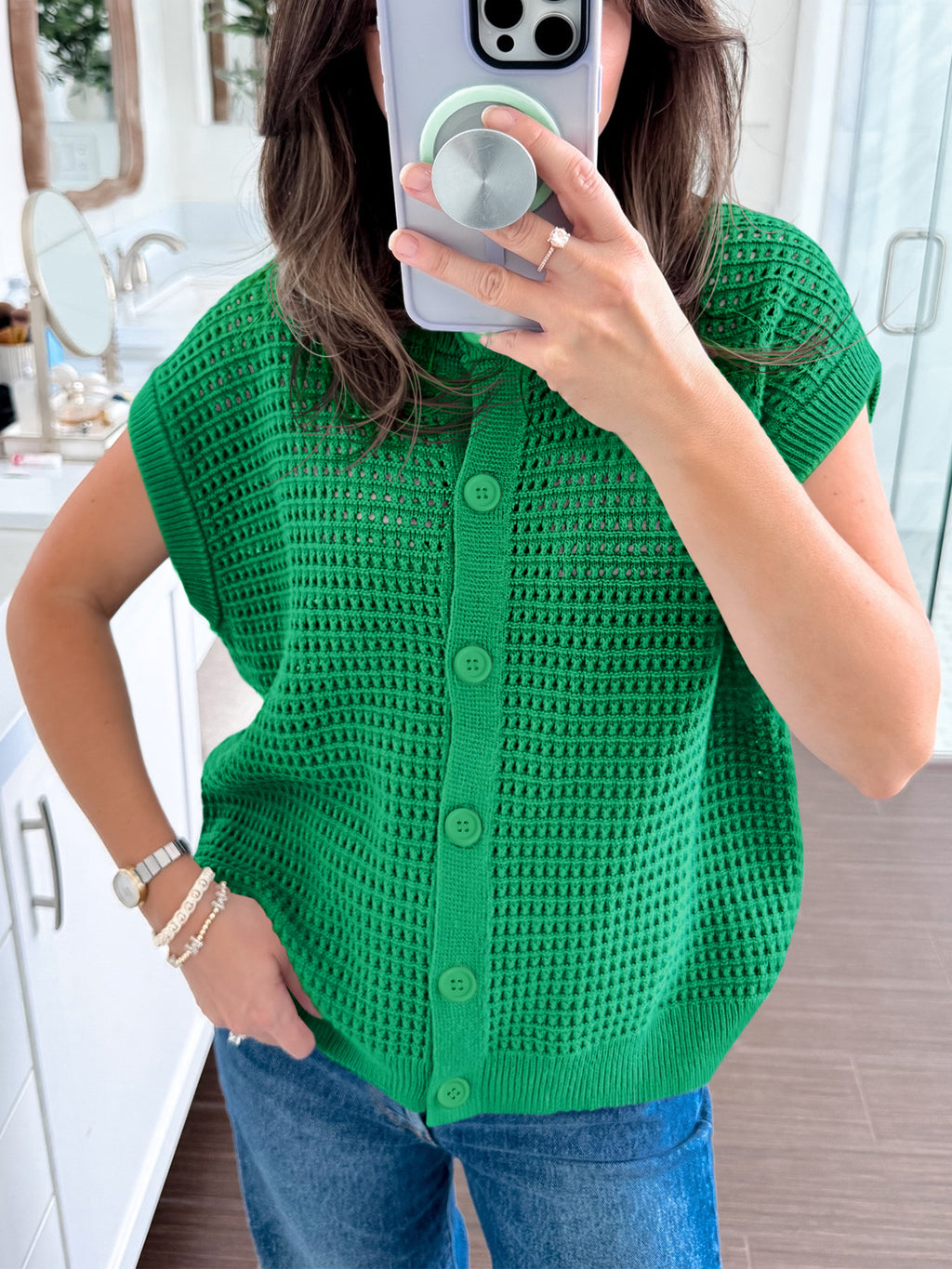 Saodimallsu Womens Short Cap Sleeve Sweater Vest