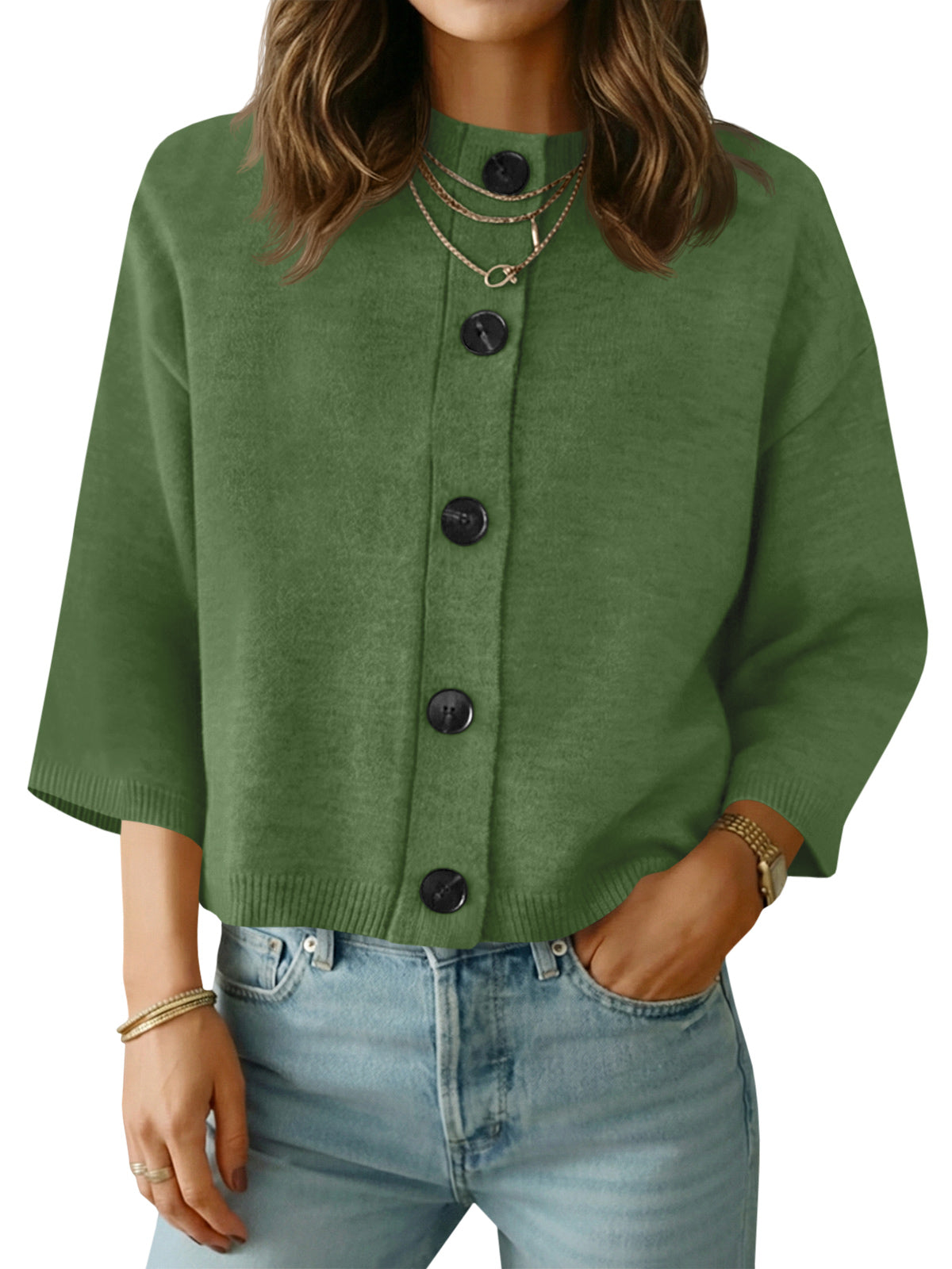 Saodimallsu Womens Short Sleeve Button Down Cardigan