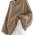 Saodimallsu Light brown Womens Mock Neck Sweater
