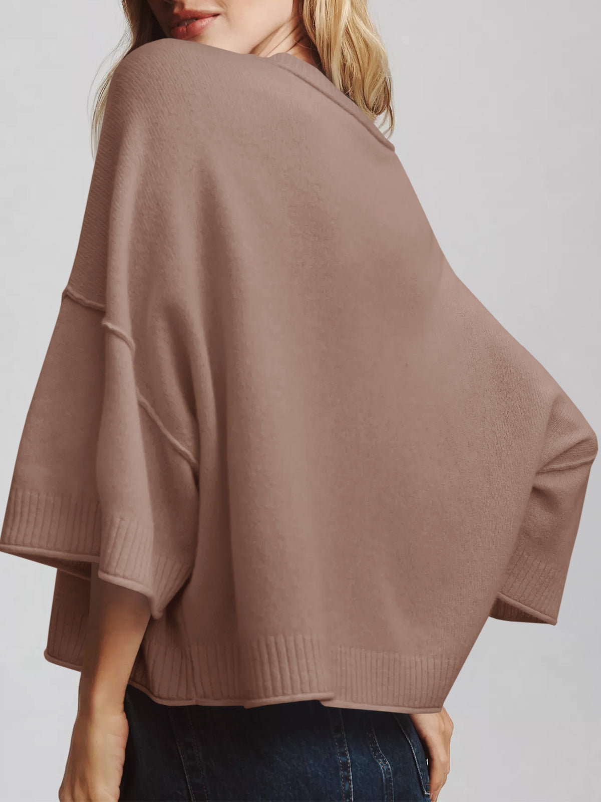 Saodimallsu Womens Oversized Cropped Sweater