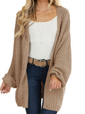 Saodimallsu Womens Oversized Open Front Knit Cardigan