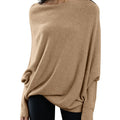 Saodimallsu Womens Boat Neck Oversized Knit Sweater