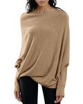 Saodimallsu Womens Boat Neck Oversized Knit Sweater