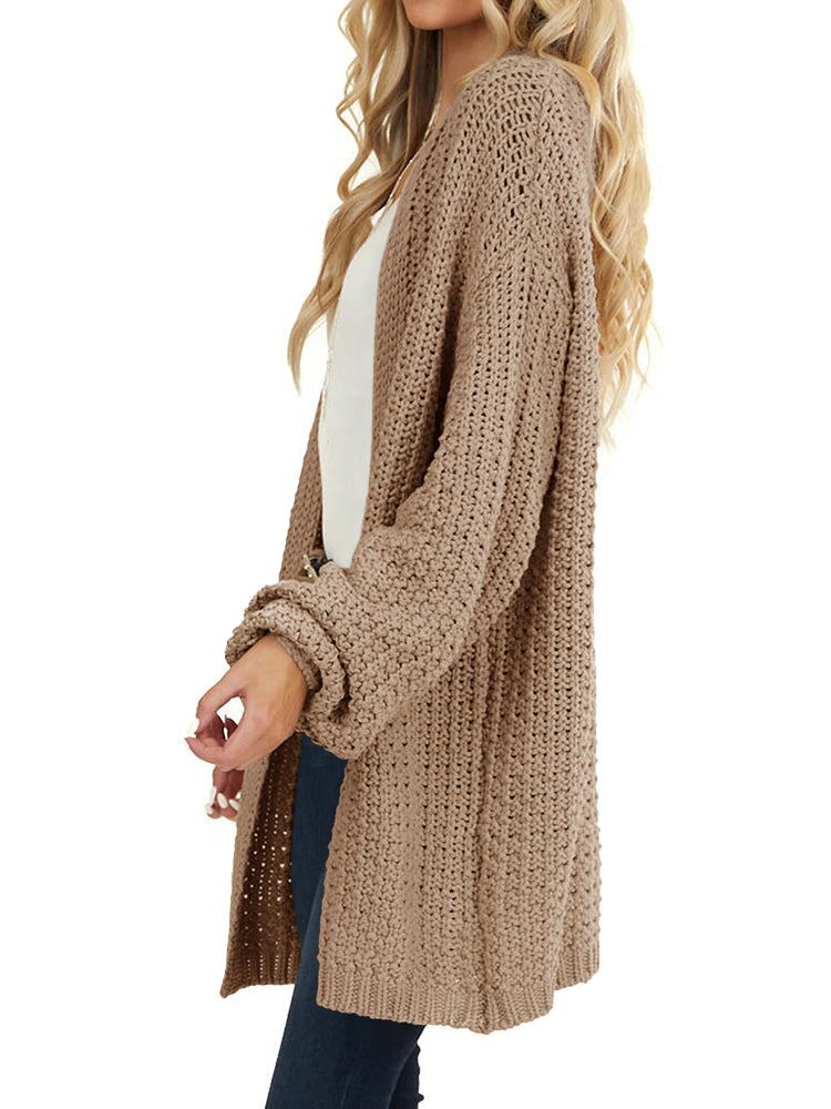 Saodimallsu Womens Oversized Open Front Knit Cardigan