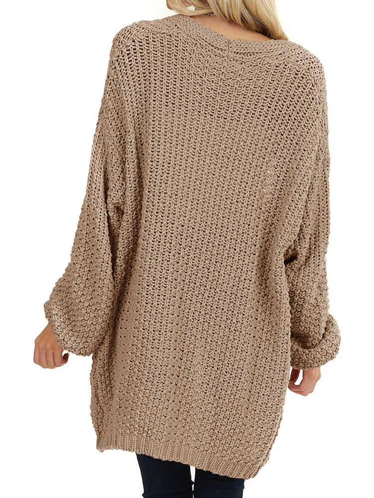 Saodimallsu Womens Oversized Open Front Knit Cardigan