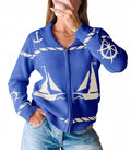 Saodimallsu Womens Zip Up Collared Sweater
