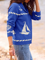 Saodimallsu Womens Zip Up Collared Sweater