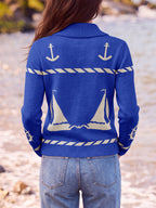 Saodimallsu Womens Zip Up Collared Sweater