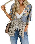 Saodimallsu Womens Tie Front Floral Kimono Cardigans