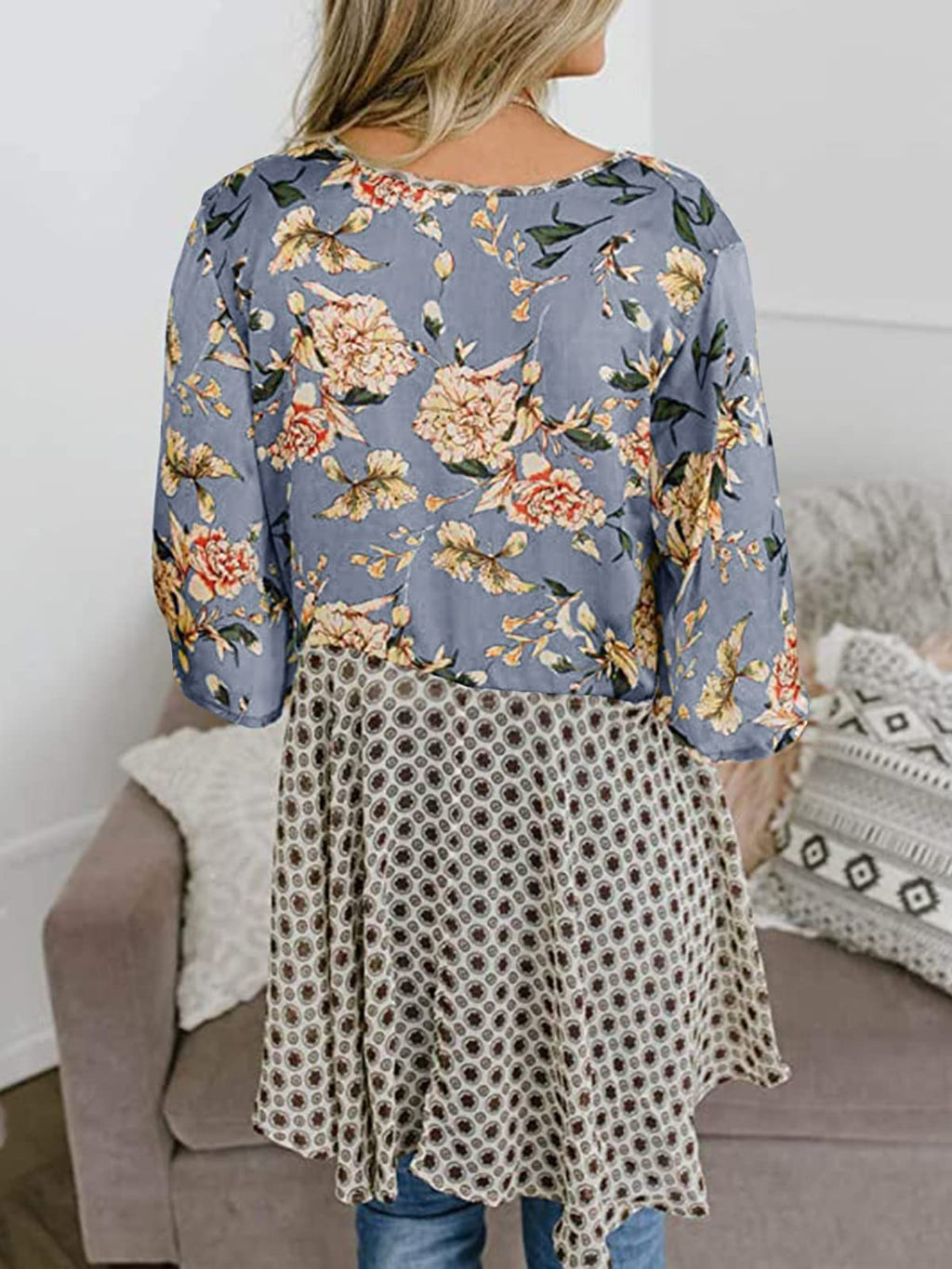 Saodimallsu Womens Tie Front Floral Kimono Cardigans