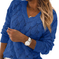 Saodimallsu Womens Crochet V Neck Blouses Sweater