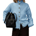 Saodimallsu Womens Mock Neck Button Up Cardigans