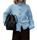 Saodimallsu Womens Mock Neck Button Up Cardigans